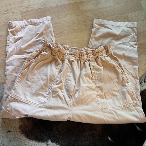 ANTHROPOLOGIE Tan‎ Carpenter Cargo Pants Paperback Pants Size Medium - Picture 1 of 8